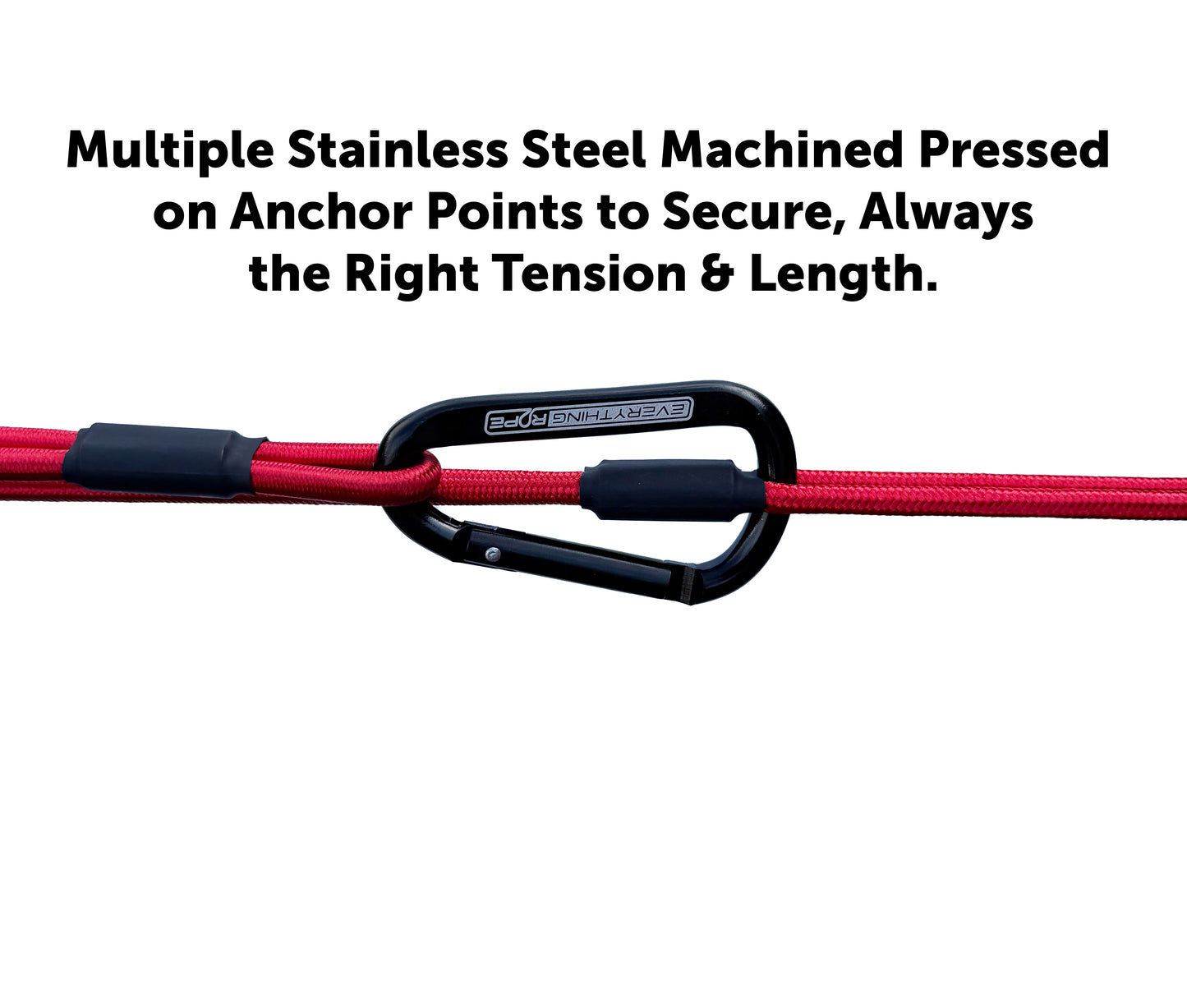 (Red) Everything Rope Multi Use Bungee Cord, These 5' Adjustable Bungee Cords are the last tie down you will ever need. Always the perfect length.