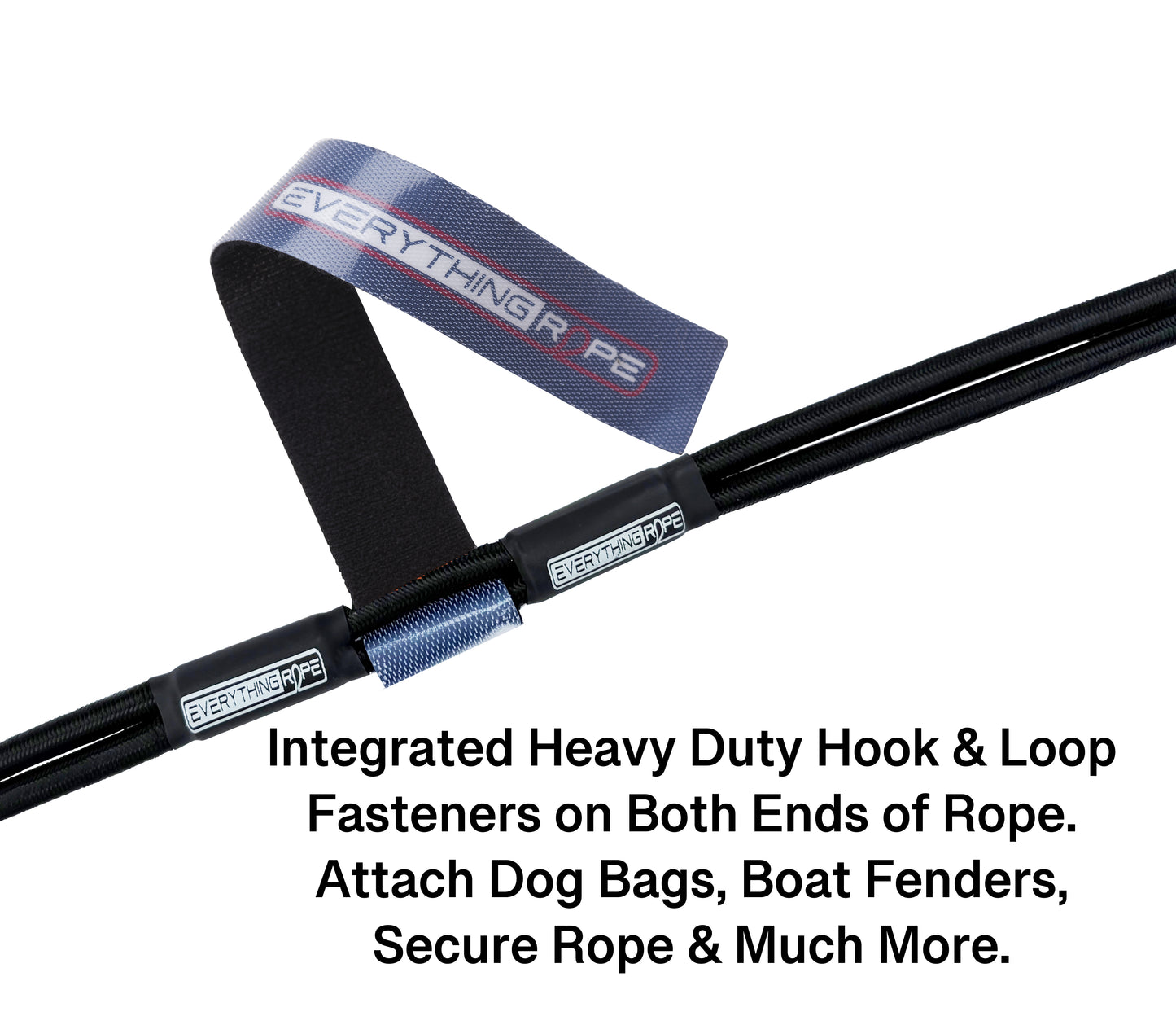 (Black) Everything Rope Multi Use Bungee Cord, These 5' Adjustable Bungee Cords are the last tie down you will ever need. Always the perfect length.