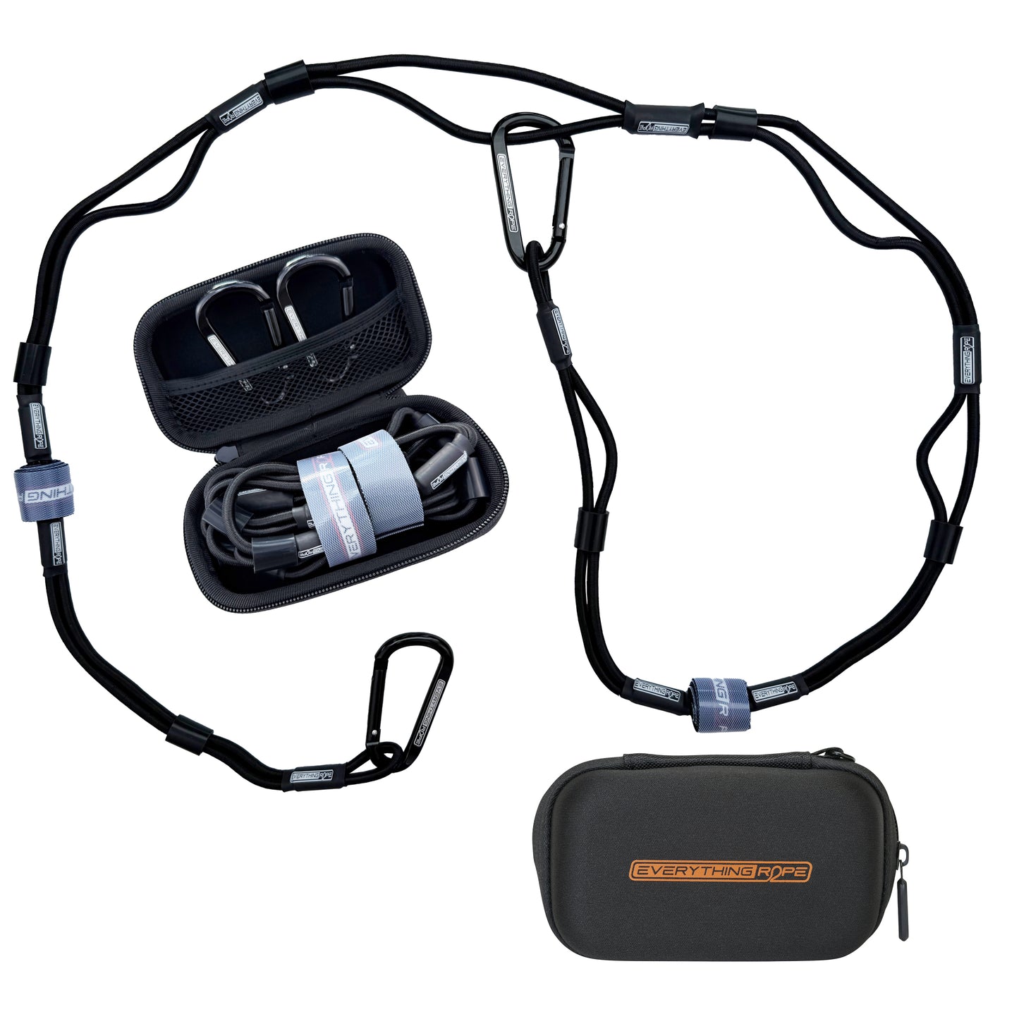 (Black) Everything Rope Multi Use Bungee Cord, These 5' Adjustable Bungee Cords are the last tie down you will ever need. Always the perfect length.