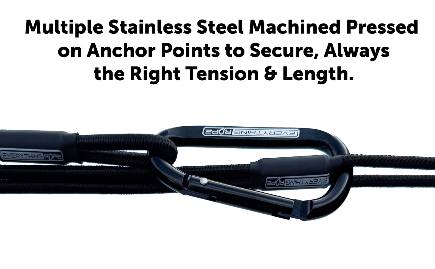 (Black) Everything Rope Multi Use Bungee Cord, These 5' Adjustable Bungee Cords are the last tie down you will ever need. Always the perfect length.
