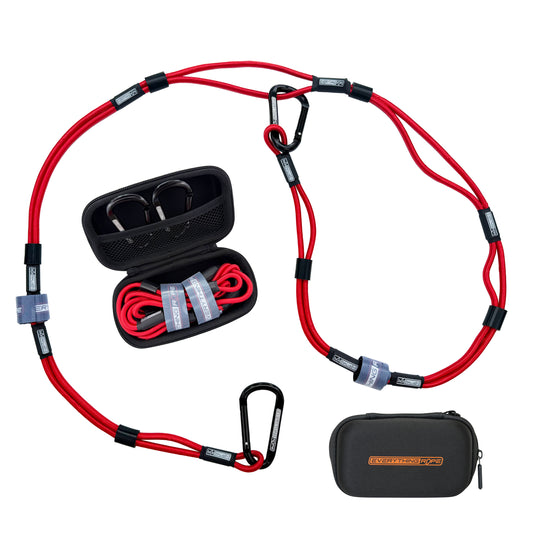 (Red) Everything Rope Multi Use Bungee Cord, These 5' Adjustable Bungee Cords are the last tie down you will ever need. Always the perfect length.