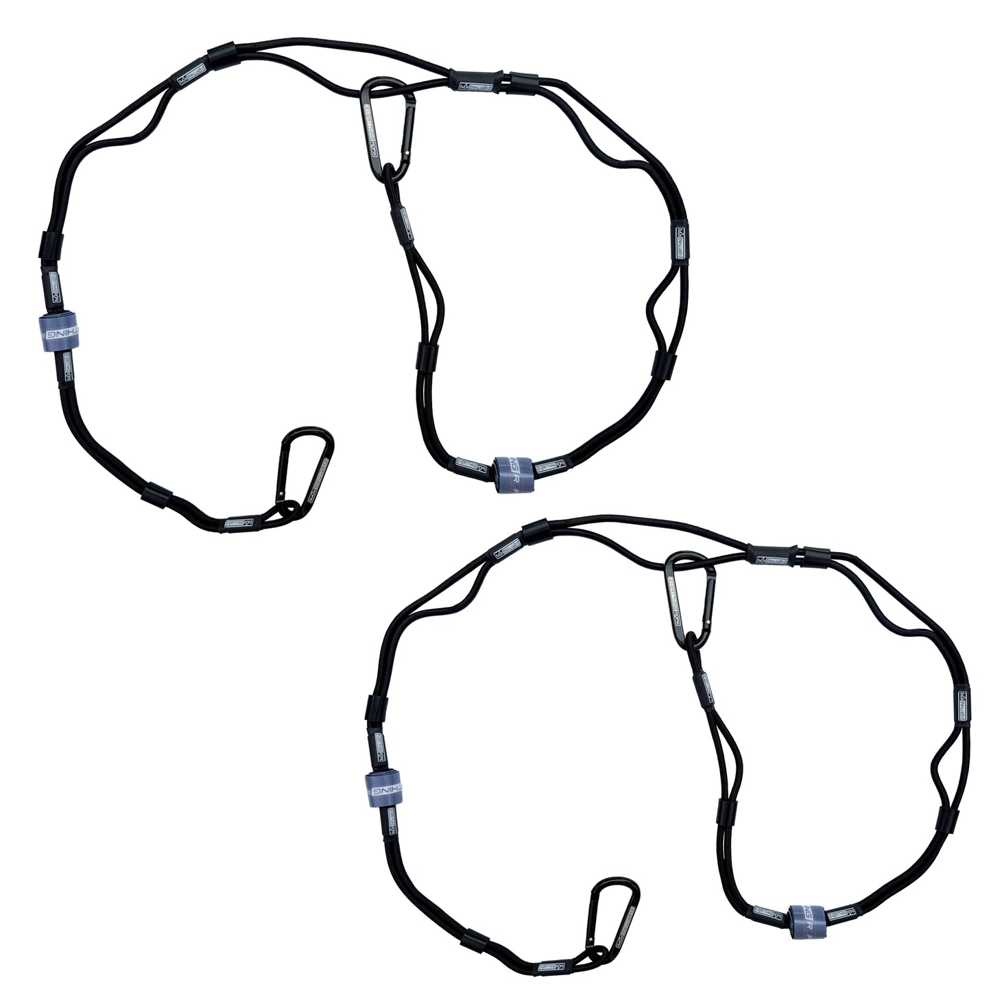 (Black) 2 Pack Everything Rope Bungee Cord with Hooks Kit