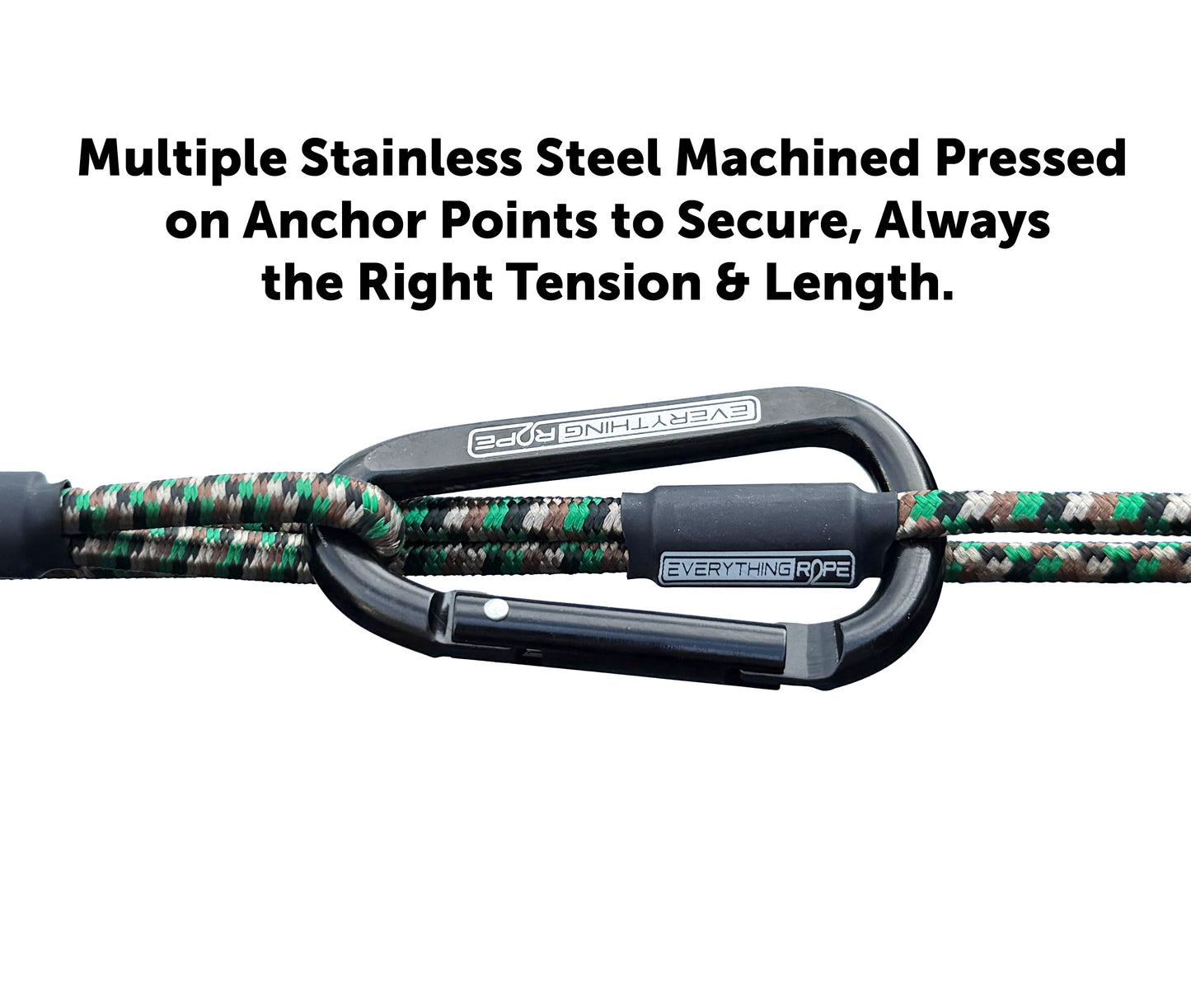 (Camouflage) Everything Rope Multi Use Bungee Cord, These 5' Adjustable Bungee Cords are the last tie down you will ever need. Always the perfect length.