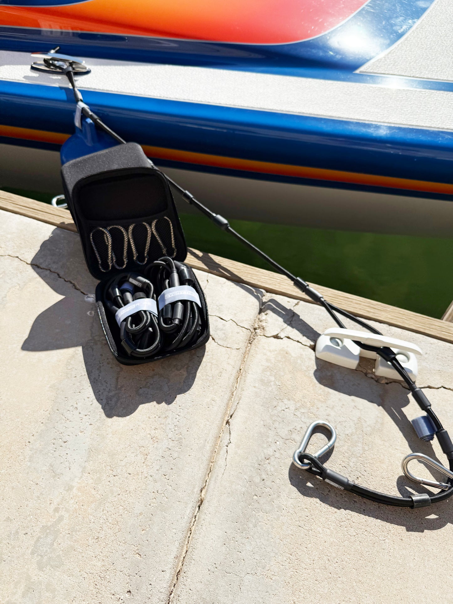 (2) Heavy Duty 5 Foot Adjustable Bungee Dock Lines for Boats & More.